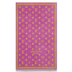 Louis Vuitton Drap Bain Monogram Magenta Yellow Classic Logo Bath Beach Towel